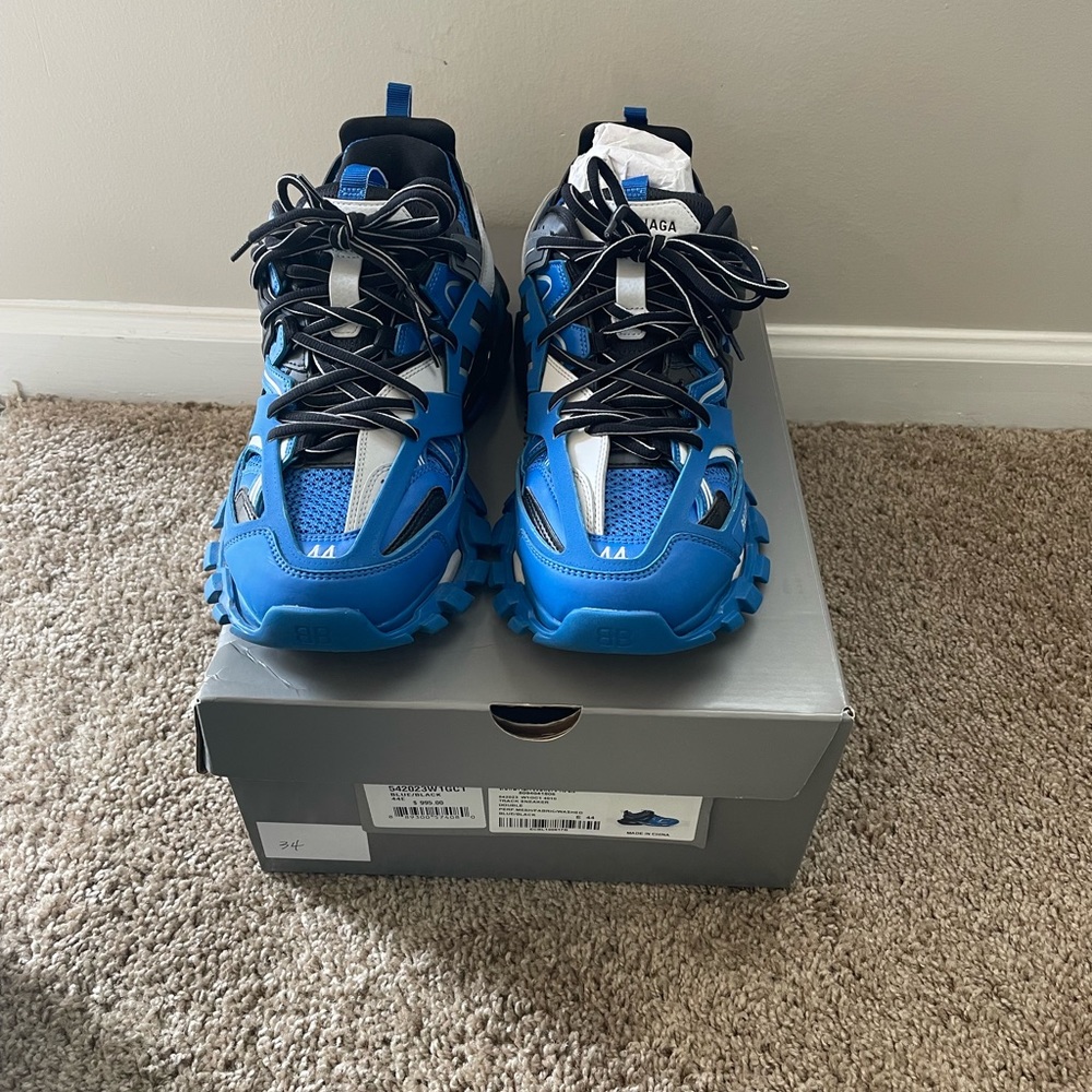 Balenciaga Blue and Black Track Sneakers